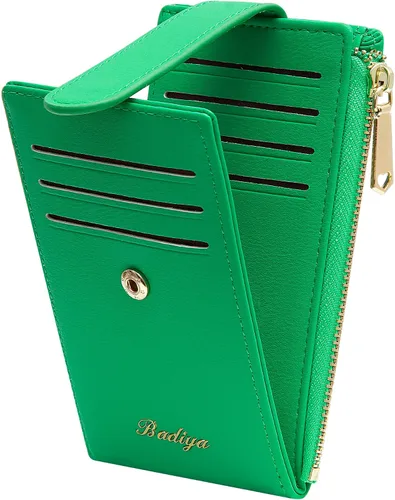 Vista 28 de Badiya Tarjetero para mujeres con RFID, carteras delgadas, plegables, tarjetero multifuncional, monedero