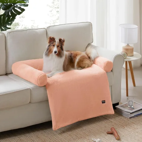 Vista 8 de Allisandro Tapete de cama calmante para perro, funda de sofá lavable para perros, cómoda y antideslizante con cojín, funda protectora impermeable