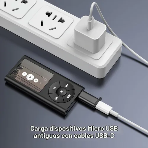 Vista 6 de Paquete de 2 mini adaptadores USB y 3 adaptadores micro USB, conector compatible con carga y sincronización de datos para receptor GPS/cámara