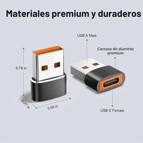 Vista 7 de Paquete de 10 adaptadores USB a USB C, adaptador USB C hembra a USB macho, carga rápida y transferencia de datos para iPhone 17 16 15 Plus Pro Max