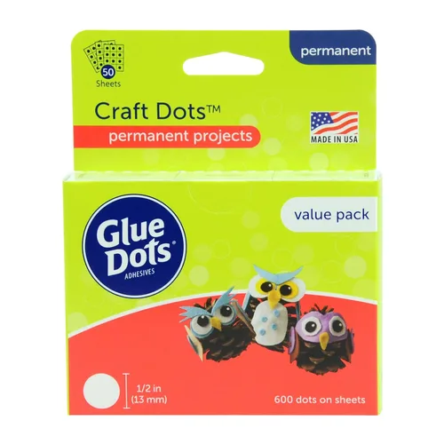 Vista 5 de Glue Dots N' Go Dispensador con puntos para manualidades, (04484). 375 pulgadas, rojo, 200 unidades y 8961 1/2 pulgada escolar 600 unidades paquete