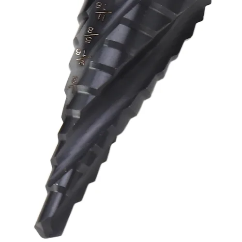 Vista 3 de M35 Cobalt Step Drill Bit Set, 4 Spiral Flute Step Bits with 1/4 Inch Shank, Multi Functional Step Bit for Metal Wood Plastic, Includes 3 Step Bits