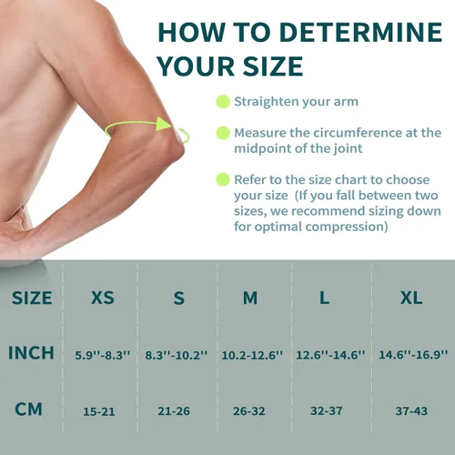 Vista 2 de Manga para Codo de Tenista, Manga de Compresión para Codo, Codera para Tendinitis y Codo de Tenista, Golfistas, Artritis, Bursitis. Alivio del Dolor