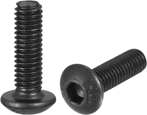 Vista 15 de uxcell Tornillos de cabeza de botón hexagonal M3x6mm Tornillos de acero de aleación 100pcs