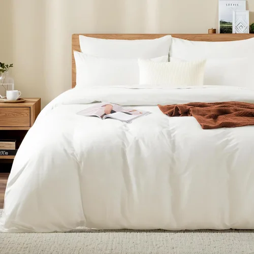 Vista 13 de NEXHOME PRO Funda de edredón Twin XL 100% algodón lavado, transpirable, duradera, texturizada, similar al lino, juego de ropa de cama para el hogar