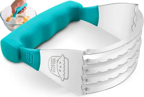 Vista 9 de Herramienta para cortar repostería, licuadora de repostería de acero inoxidable resistente, mango cómodo, apto para lavavajillas, corteza de pastel
