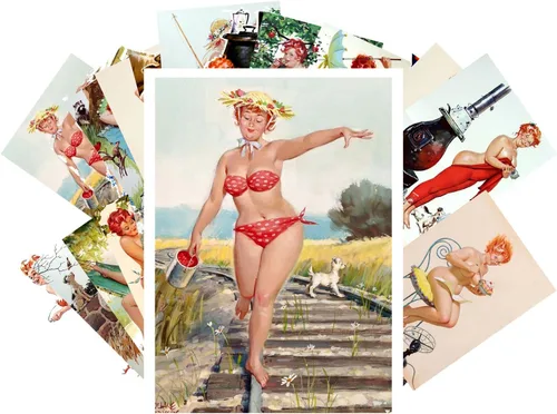 Vista 14 de PIXILUV Pinup Postal Pack 24pcs Vintage Pinup Sexy Girls Classic Sexy Girls