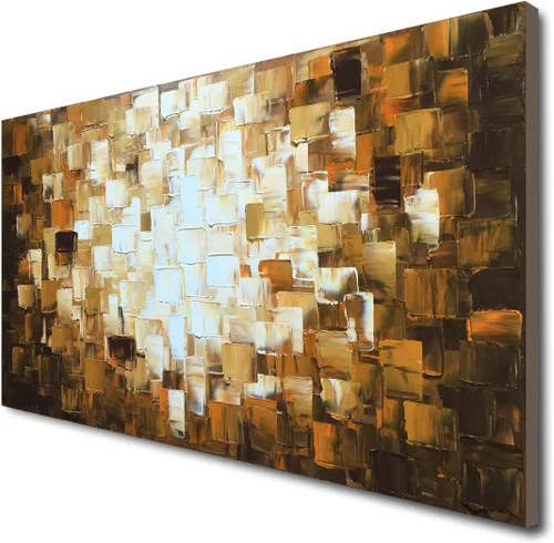 Vista 2 de Pinturas al óleo abstractas texturizadas pintadas a mano sobre lienzo, arte de pared moderno para decoración de sala de estar, dormitorio, oficina