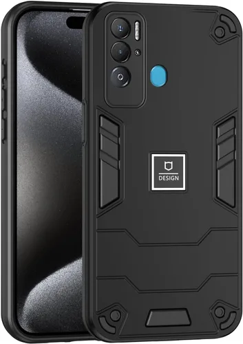 Vista 459 de Funda compatible con Redmi A1, compatible con Redmi A2 2 en 1 [PC dura + TPU], funda de teléfono negra