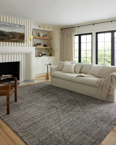 Vista 10 de Loloi Kamala Charcoal/Dove - Alfombra decorativa de 2'-3" x 3'-10