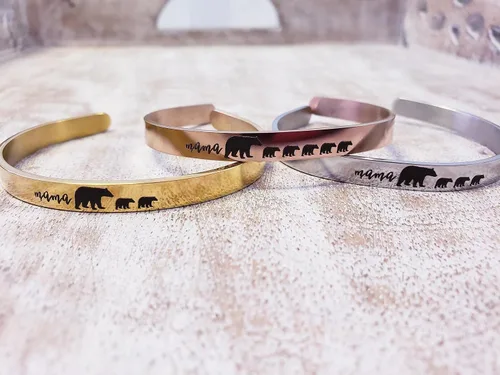 Vista 5 de Mama Bear Cuff Bracelet Mother's Day Gift