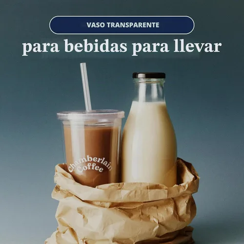 Vista 3 de Chamberlain - Vaso térmico transparente para bebidas frías y calientes, 24 onzas