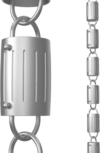 Vista 7 de Rain Chains Direct Extensión de cadena de lluvia de eslabones cuadrados, 3 pies de largo, aluminio, recubierto con polvo negro, reemplazo funcional
