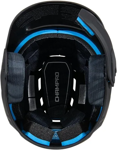 Vista 6 de Champro HXE - Casco de bateo de béisbol mate con protector de mandíbula
