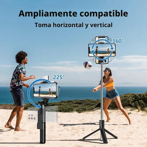 Vista 3 de Selfie Stick, trípode retráctil de 40 pulgadas para teléfono con control remoto inalámbrico y luz, trípode portátil para selfie stick