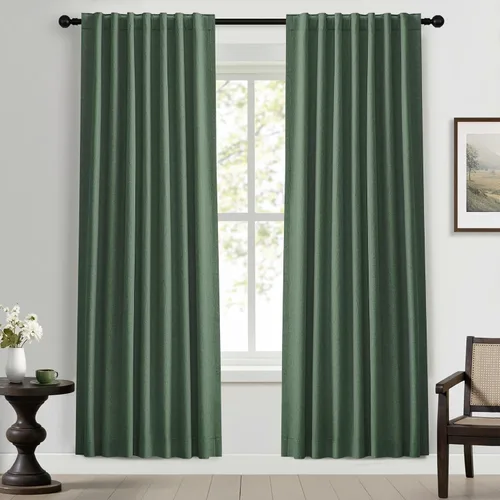 Vista 14 de UHITECH Short Blackout Curtains for Bedroom 24 Inch Long 2 Panels, Beige