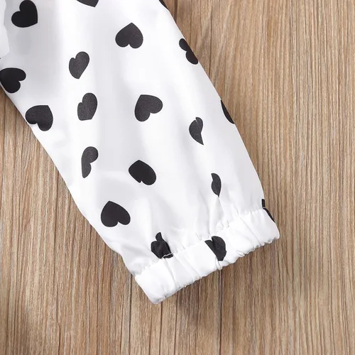 Vista 6 de Vestido de manga larga con estampado de amor para niñas de San Valentín y conjunto recién nacido