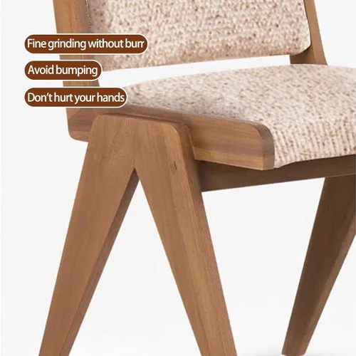 Vista 5 de Dining Chairs Linen Mid Century,Kitchen Chairs with Wood Legs,Farmhouse Dining Room Chair,Living Room Chair Armless Accent with Back for Room Black