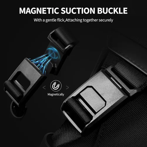 Vista 6 de OIWAS Mochila para hombre, mochila para laptop de 16 pulgadas para hombres con hebilla magnética, mochila de viaje resistente al agua para laptop