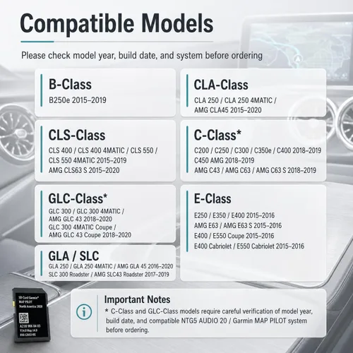 Vista 2 de A2189068403 Nav SD Card para Mercedes-Benz C300 GLC300, para Garmin Map Pilot Compatible con Clase B 2015-2019, CLA 2015-2020, CLS 2015-2019