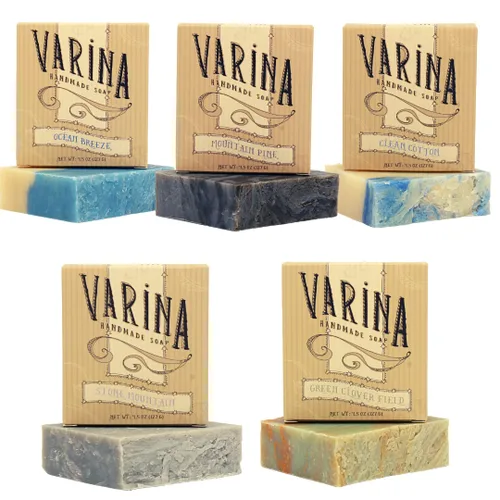 Vista 11 de Varina Jabón en barra de algodón natural limpio, limpieza suave para pieles sensibles, fresco, paquete de 3, experimenta una piel sana y brillante
