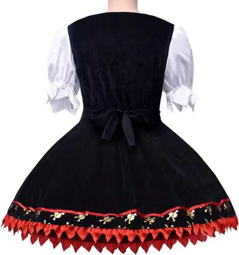 Vista 3 de ZZIHA Disfraz de pirata para niñas vestido de princesa pirata disfraz de bucanero de mar de 3 a 9 años