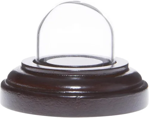 Vista 5 de Plymor Miniatura 1" x 1" Mini Cúpula de exhibición de cristal Tiny Cloche (base de chapa de madera negra)