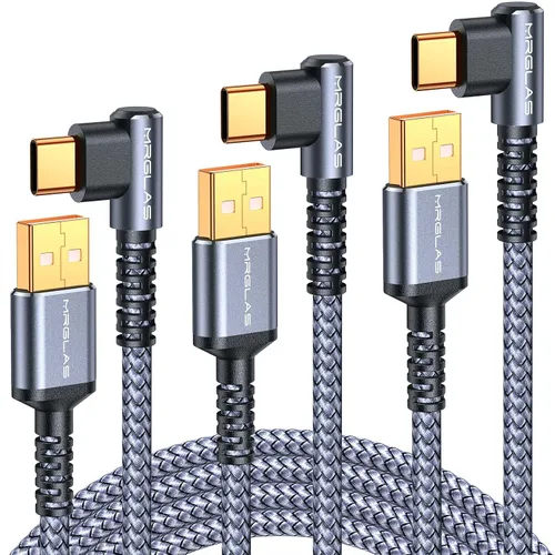 Vista 18 de MRGLAS Cable USB C 3.2A, cable USB a USBC (paquete de 4), cable de carga Gris