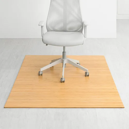 Vista 14 de Anji Mountain Alfombrilla de bambú para silla de oficina de 48" x 43" para Cerezo oscuro