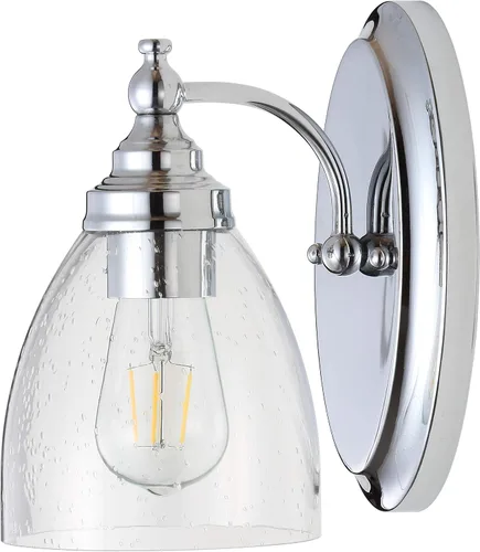 Vista 9 de JONATHAN Y Lámpara de pared LED cromada de 5.5 pulgadas, cableado para baño, pantalla de vidrio transparente con semillas, iluminación de pasillo