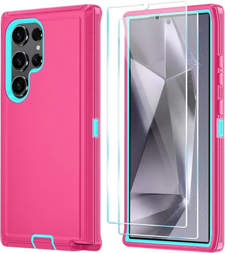 Vista 31 de ONOLA Funda compatible con Samsung Galaxy S24 Ultra con protector de pantalla HD, resistente a los golpes y a las caídas, funda de 3 capas