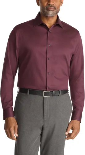 Vista 8 de Calvin Klein Camisa de vestir para hombre, ajuste regular, sin planchado, elástica, sólida Ceniza
