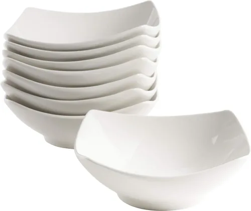 Vista 9 de Gibson Home Heritage Sky - Juego de 4 cuencos para pasta, cuencos redondos de cerámica de 8 pulgadas, diseño floral azul y blanco, uso diario