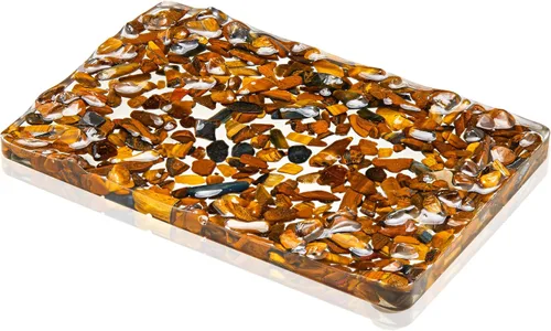 Vista 10 de Jabonera rectangular hecha a mano con piedras para decoración de ducha y baño, bandeja de jabón natural para mantener el jabón seco, accesorios