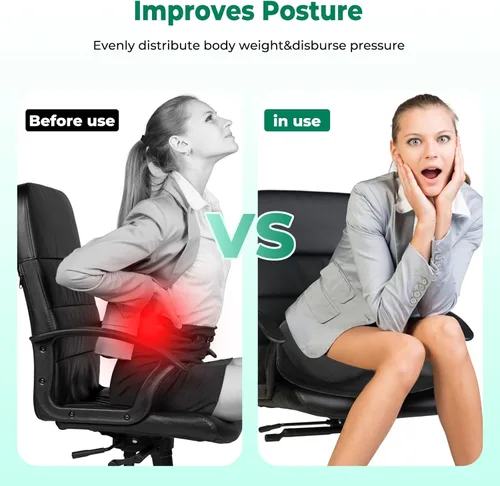Vista 4 de SAHEYER Almohada de dona para el dolor de coxis, almohada de espuma viscoelástica para hemorroides para nervio ciático, cojín de asiento de ciática
