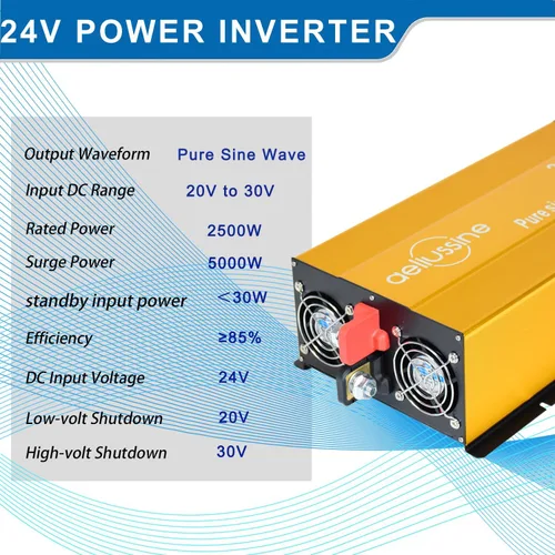 Vista 4 de Inversor de onda sinusoidal pura de 1500 W - Convertidor de corriente de 12 V CC a 110 V 120 V CA con 2 salidas de CA, inversor de corriente de 12