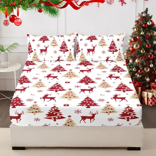 Vista 8 de Sábana bajera ajustable floral con fundas de almohada, 100% microfibra cepillada, sábana bajera ajustable con bolsillo profundo, ultrasuave