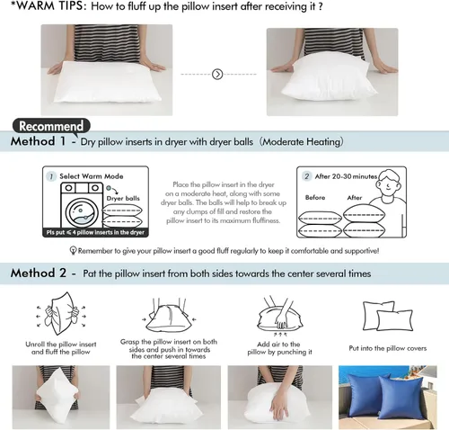 Vista 8 de MIULEE Paquete de 4 rellenos de almohada para exteriores de 12x18 pulgadas, rellenos de almohada decorativos resistentes al agua, relleno