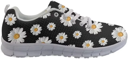 Vista 3 de Zapatillas de correr para mujer, antideslizantes, cómodas, con suela blanca, con cordones, ligeras