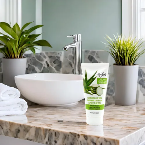 Vista 8 de Reshma Beauty Jabón facial de pepino y aloe vera para todo tipo de piel, limpiador suave para nutrir e hidratar la piel, elimina el maquillaje