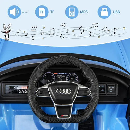 Vista 5 de OLAKIDS Audi RS e-tron GT - Vehículo eléctrico con licencia de 12 V para niños, con control remoto, juguete alimentado por batería para niños Azul