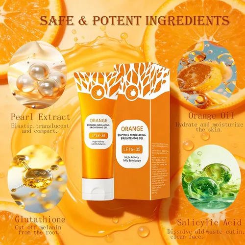 Vista 3 de Gel exfoliante naranja, exfoliante de gel limpiador 2026, exfoliante para pelar poros de naranja, limpieza profunda de los poros, elimina puntos