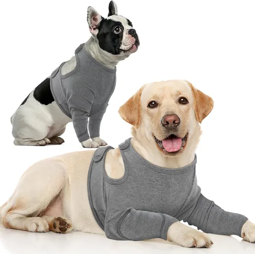 Vista 9 de Nanaki Trajes de recuperación para cirugía de perro para patas delanteras, manga para pierna de perro para dejar de lamer, pantalones anti-lamida
