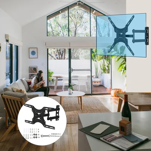 Vista 6 de Garneck Soporte de pantalla LCD fijo resistente al desgaste para montaje en la pared ajustable para la estructura estable del hogar, compatible