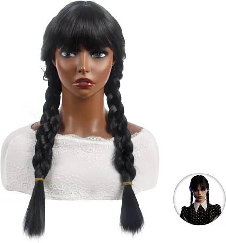 Vista 2 de IDOTTA Girls Black Costumes Dress For Kids Family Halloween Princess Cosplay Party Christmas Party With Wigs Belt