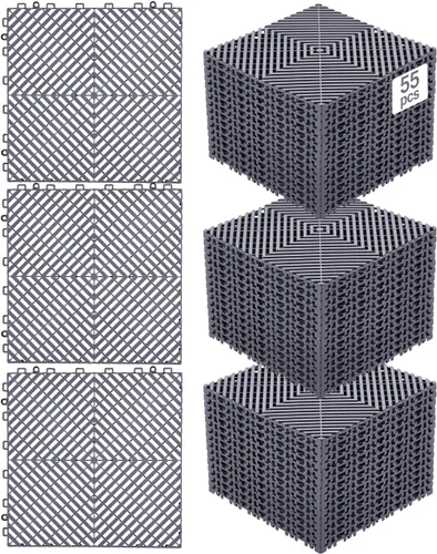 Vista 11 de VEVOR Tapete de Drenaje Entrelazado, Cojín Modular Entrelazado de 12" x 12", 12 Piezas de Tapetes de Drenaje de Empalme, Baldosa de Piso de Drenaje