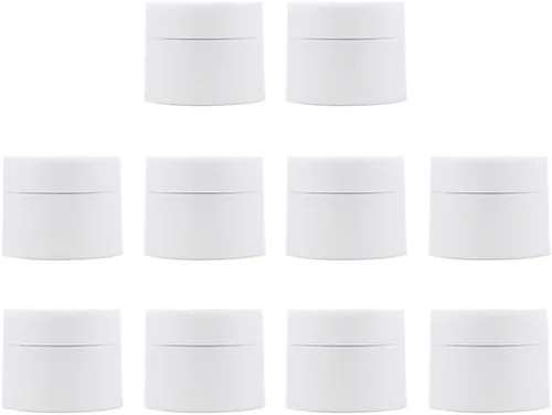 Vista 15 de Mini tarros de crema de 0.3 fl oz/0.35 oz, recipientes de muestras de maquillaje con tapas de boca ancha a prueba de fugas, tarros de plástico