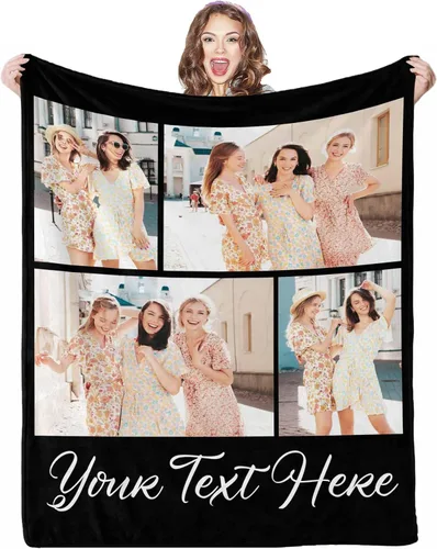 Vista 12 de Mantas personalizadas con fotos, 1 foto, manta personalizada, regalos personalizados para mamá, papá, pareja, novia, novio, esposa, marido, 8 tamaños