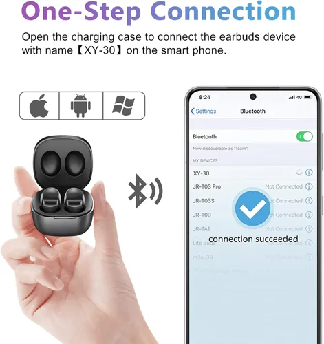Vista 5 de ELOVEN Auriculares inalámbricos Deep Bass Stereo Sound Auriculares Negro