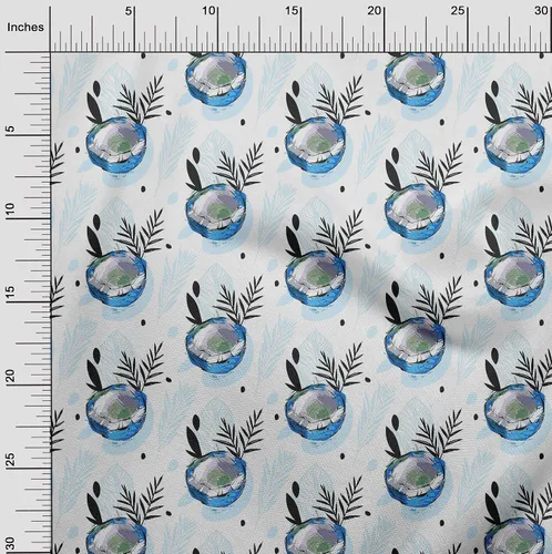 Vista 13 de oneOone Cotton Flex Brown Fabric Tropical Sewing Material Print Fabric By The Yard 40 Inch Wide-5K